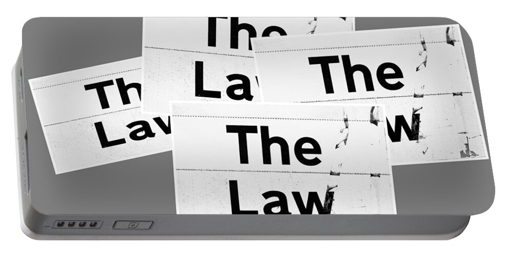 Abstract Portable Battery Charger featuring the photograph The Law #4 by Tom Gowanlock