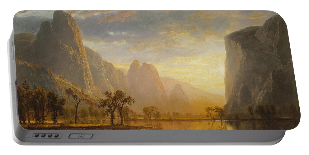 Albert Bierstadt Portable Battery Charger featuring the painting Valley Of The Yosemite #4 by Albert Bierstadt