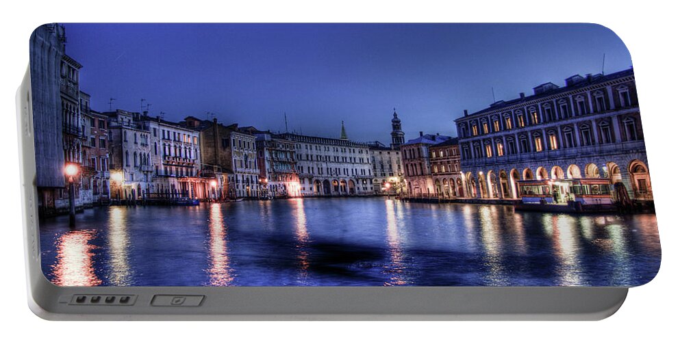 Venice Portable Battery Charger featuring the photograph Venice by night by Andrea Barbieri