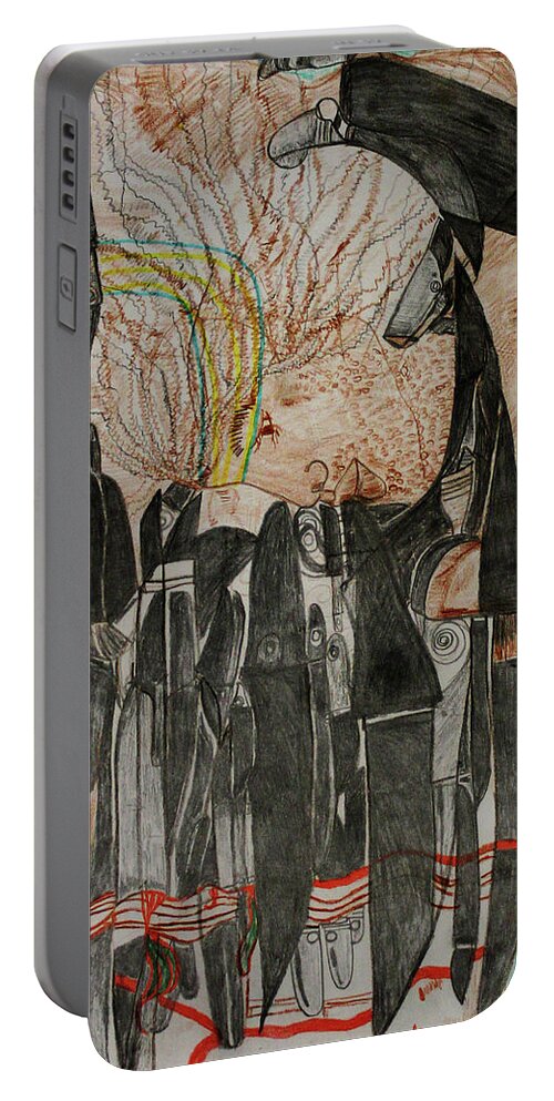 Jesus Portable Battery Charger featuring the painting St Michael The Archangel #41 by Gloria Ssali