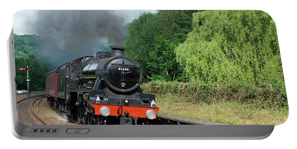 Steam Portable Battery Charger featuring the photograph 45690 Leander at Grindleford by David Birchall