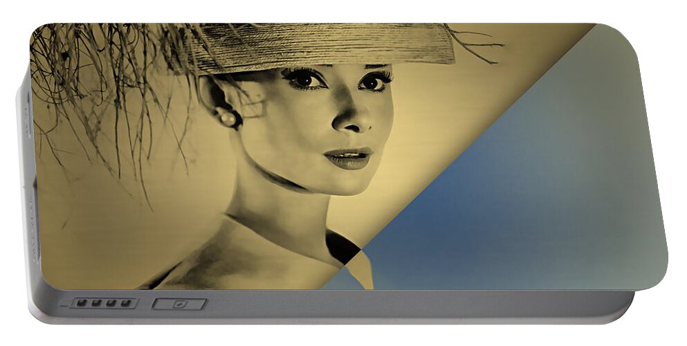 Audrey Hepburn Portable Battery Charger featuring the mixed media Audrey Hepburn Collection #47 by Marvin Blaine