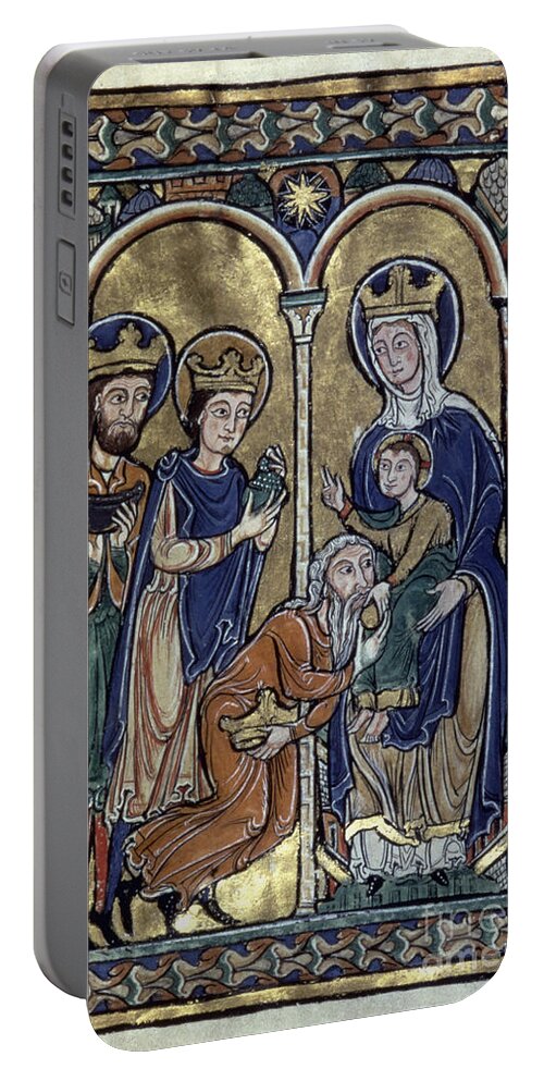12th Century Portable Battery Charger featuring the photograph Adoration Of Magi #5 by Granger