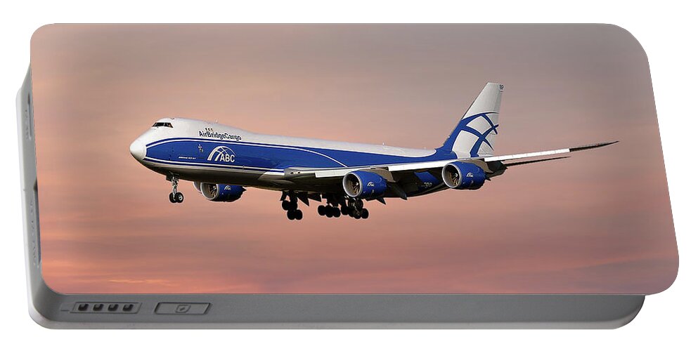 Air Bridge Cargo Portable Battery Charger featuring the photograph Air Bridge Cargo Boeing 747-8F by Smart Aviation