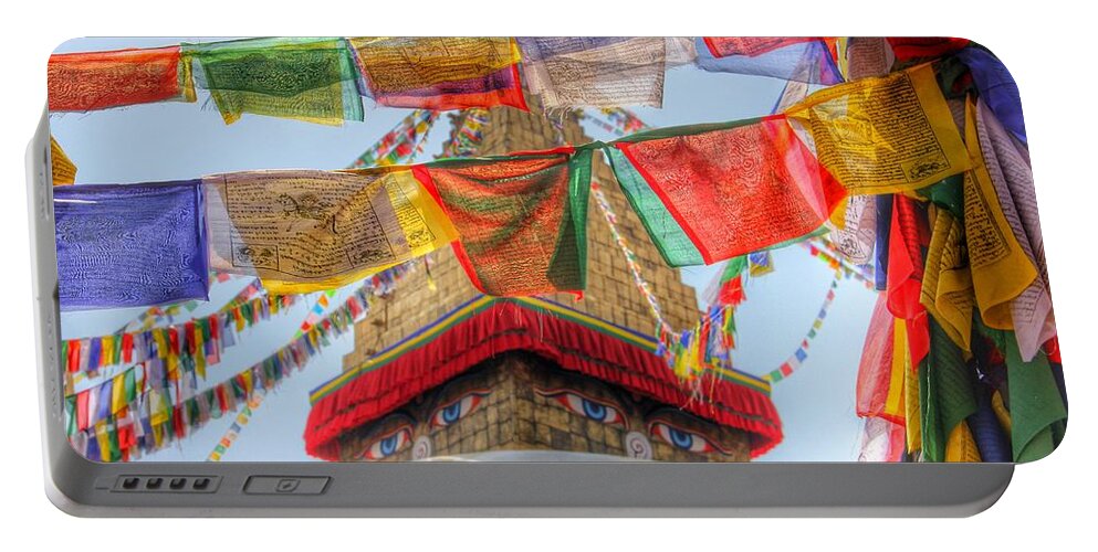 Boudhanath Portable Battery Charger featuring the photograph Boudhanath #5 by Lorelle Phoenix