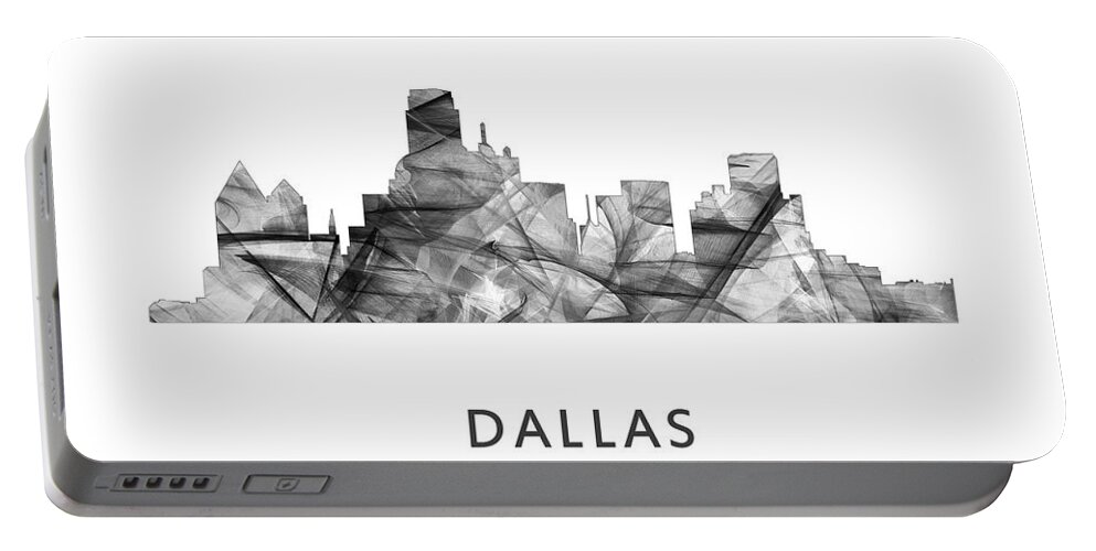 Dallas Texas Skyline Portable Battery Charger featuring the digital art Dallas Texas Skyline #5 by Marlene Watson