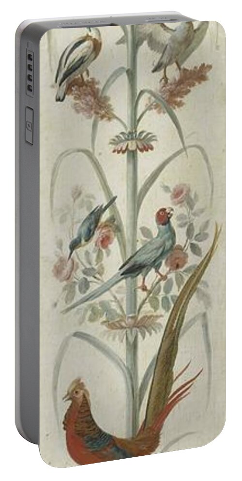 Decorative Depiction With Plants And Animals Portable Battery Charger featuring the painting Decorative Depiction with Plants and Animals #5 by Anonymous