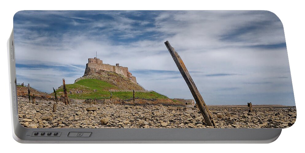 Holy Island Portable Battery Charger featuring the photograph Holy Island of Lindisfarne by Smart Aviation