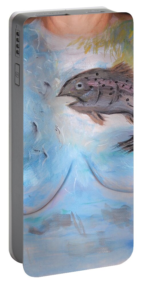 Hadassah Greater Atlanta Portable Battery Charger featuring the photograph 5. Judy Robkin, Artist, 2016 by Best Strokes - Formerly Breast Strokes - Hadassah Greater Atlanta