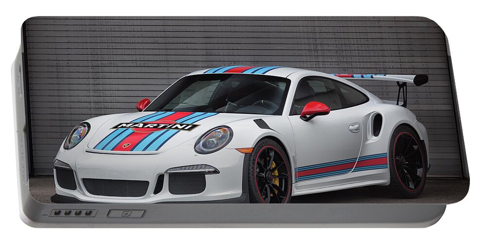 Cars Portable Battery Charger featuring the photograph #Martini #Porsche 911 #GT3RS #Print #5 by ItzKirb Photography