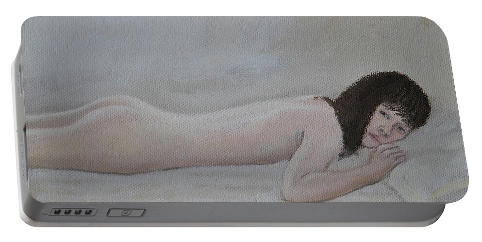 Nude Portable Battery Charger featuring the painting Morning #5 by Masami Iida