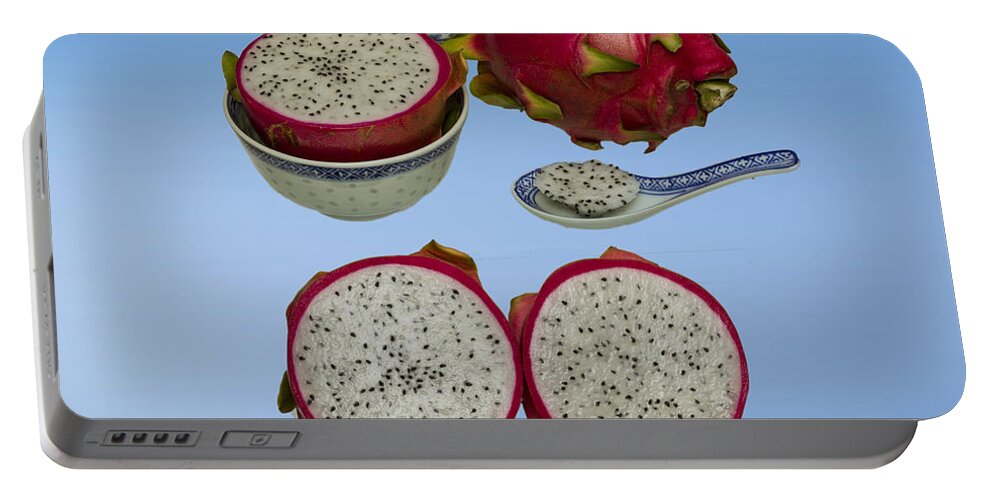 Dragon Fruit Portable Battery Charger featuring the photograph Pink Dragon Fruit #5 by David French