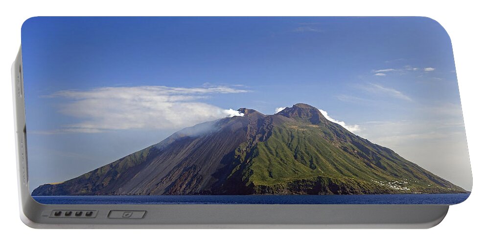 Island Of Stromboli Portable Battery Charger featuring the photograph Stromboli Volcano On The Island Of Stromboli #5 by Rick Rosenshein