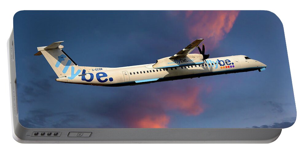Flybe Portable Battery Charger featuring the photograph Flybe Bombardier Dash 8 Q400 by Smart Aviation