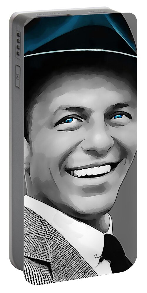 Frank Sinatra Portable Battery Charger featuring the mixed media Frank Sinatra #6 by Marvin Blaine