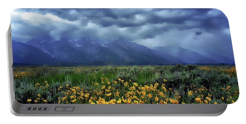 Daisies Portable Battery Charger featuring the photograph Grand Tetons #6 by Hugh Smith