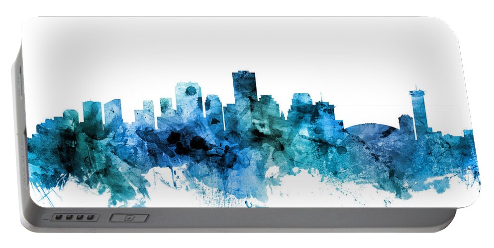 New Orleans Portable Battery Charger featuring the digital art New Orleans Louisiana Skyline by Michael Tompsett