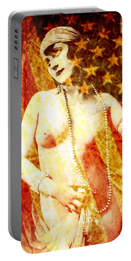 Nostalgic Seduction Portable Battery Charger featuring the photograph Winsome Woman #1 by Chris Andruskiewicz