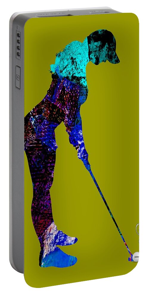 Golf Portable Battery Charger featuring the mixed media Womens Golf Collection #6 by Marvin Blaine
