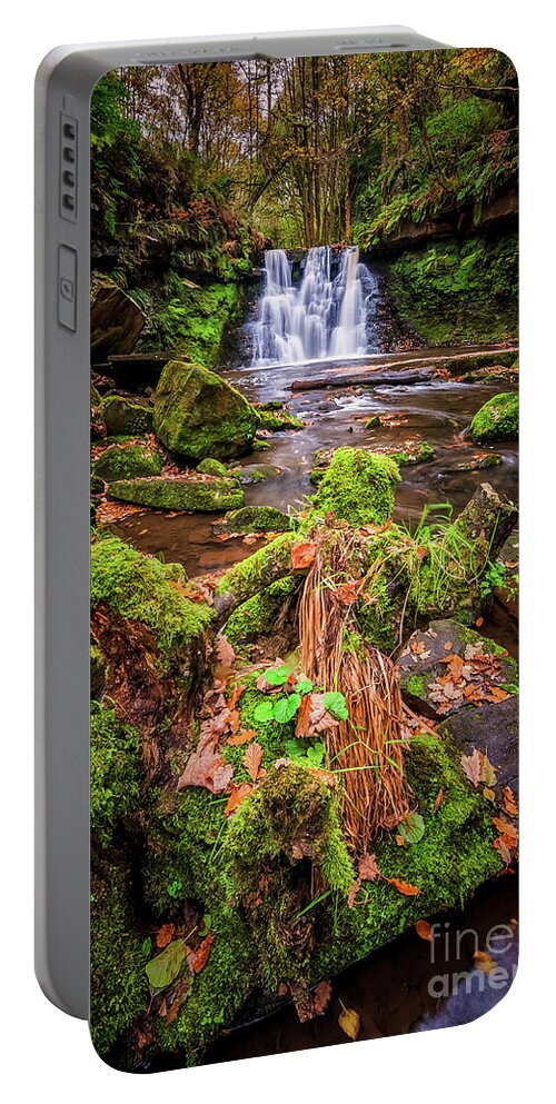 Waterfall Portable Battery Charger featuring the photograph Goit Stock Waterfall #20 by Mariusz Talarek