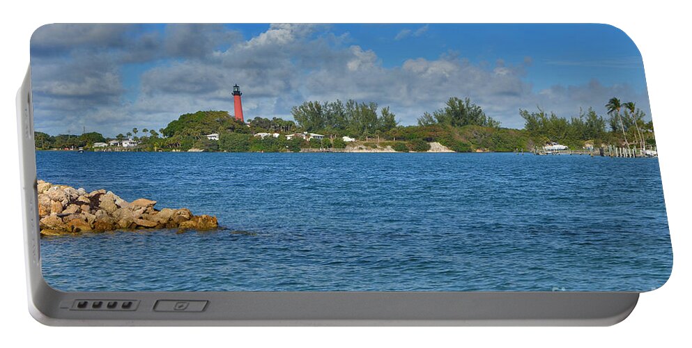 Jupiter Lighthouse Portable Battery Charger featuring the photograph 7- Jupiter Lighthouse by Joseph Keane
