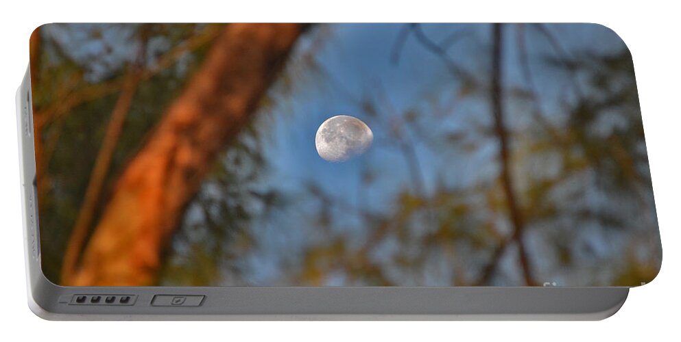 Moon Portable Battery Charger featuring the photograph 7- Moon Forest by Joseph Keane