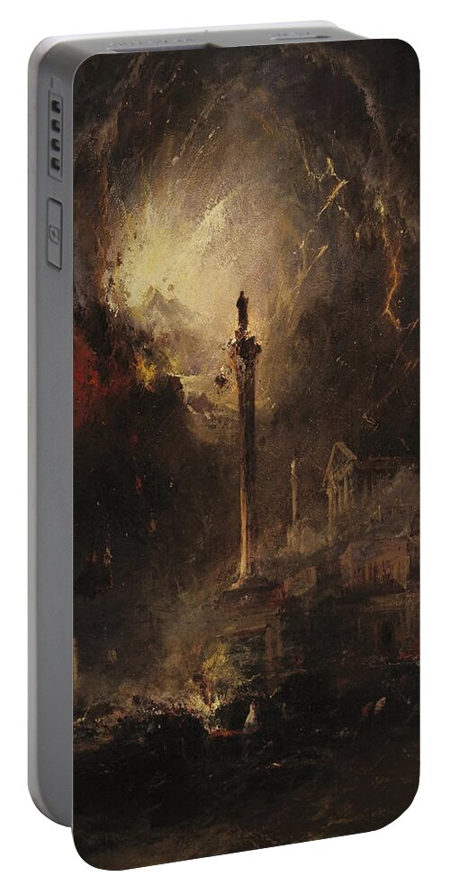 James Hamilton (american Portable Battery Charger featuring the painting The Last Days of Pompeii by James Hamilton
