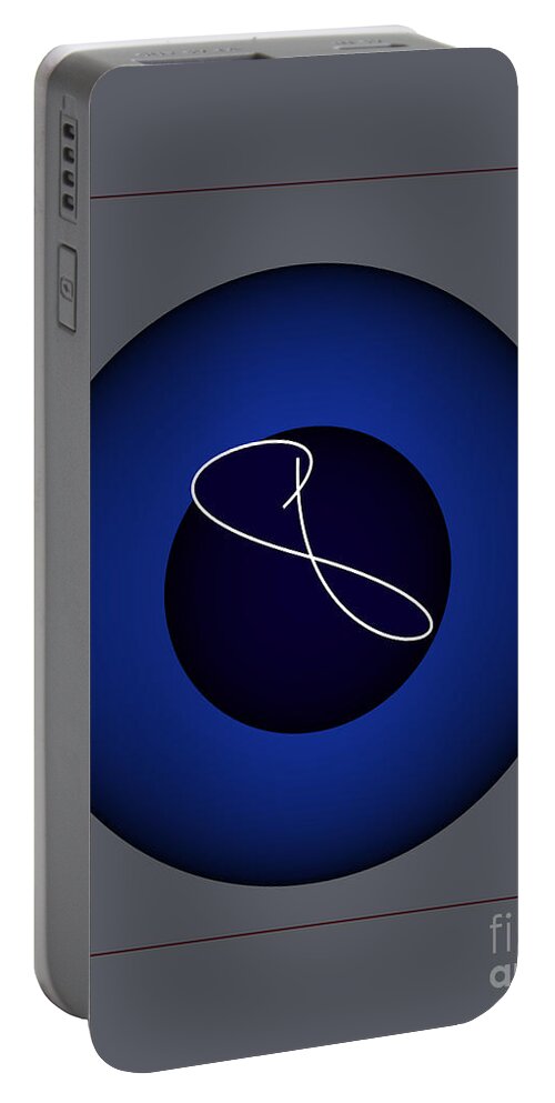 Abstract Portable Battery Charger featuring the digital art 8 Ball by John Krakora
