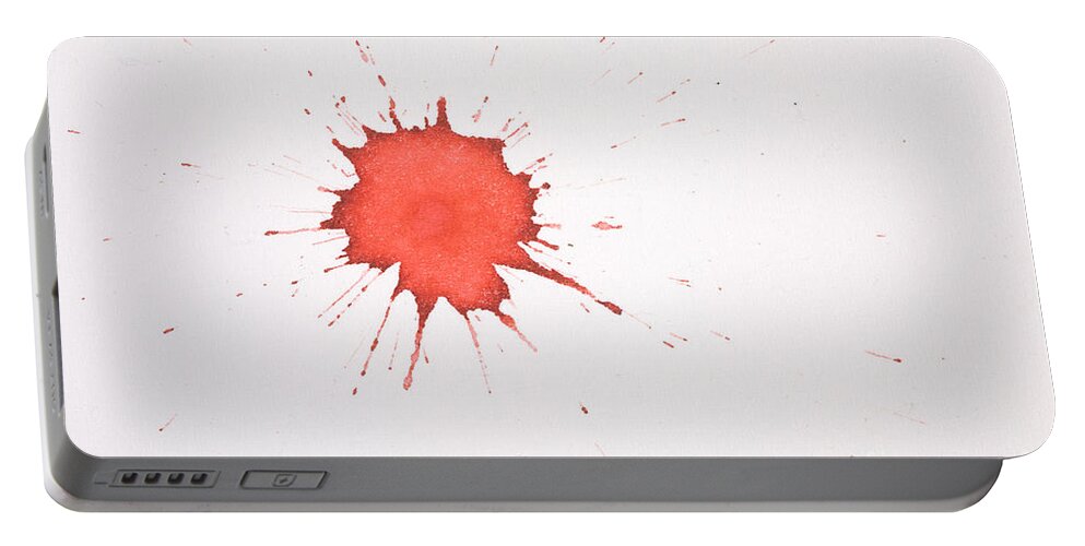 Blood Portable Battery Charger featuring the photograph Blood Droplet #8 by Ted Kinsman