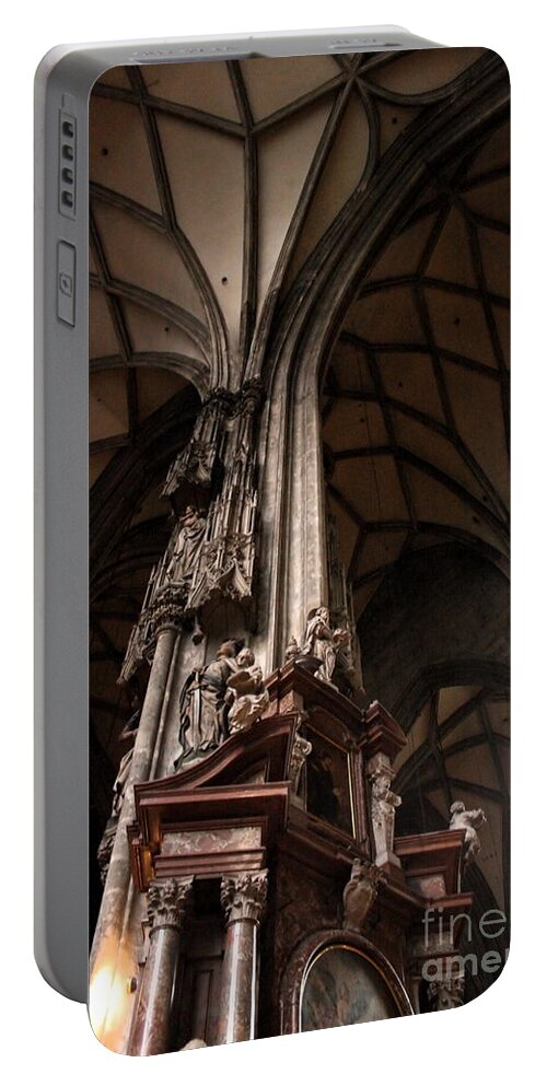 Arch Portable Battery Charger featuring the photograph St Stephens Cathedral Vienna #10 by Angela Rath