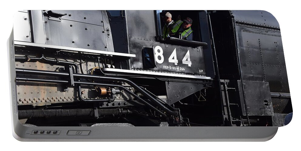 Train Portable Battery Charger featuring the photograph 844 Steam Locomotive by Mark McReynolds