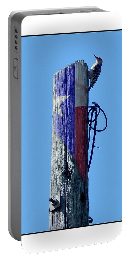 Barbara Tristan Portable Battery Charger featuring the photograph #8667 Woodpecker #8667 by Barbara Tristan