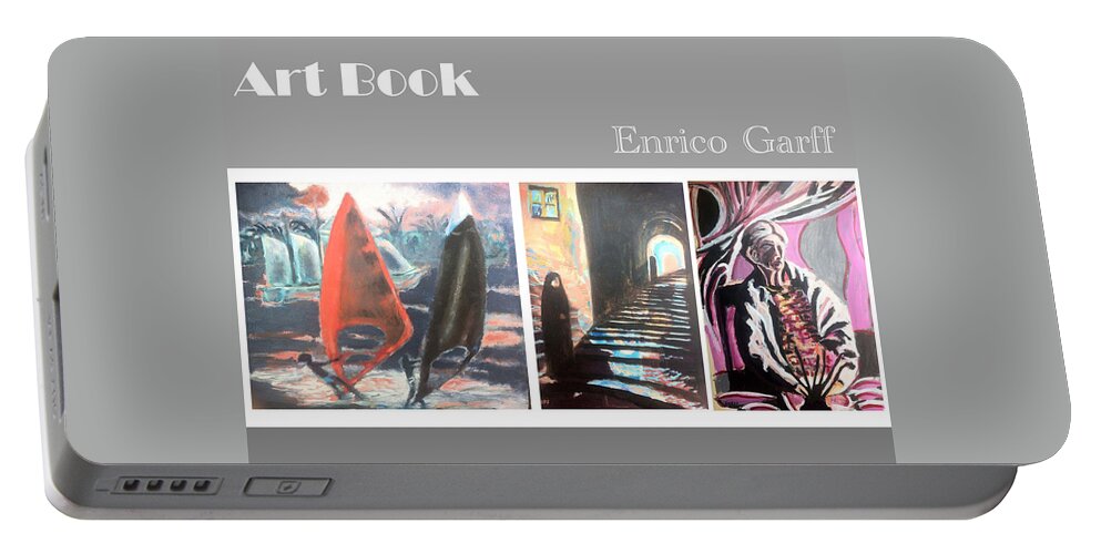Windurfers Portable Battery Charger featuring the painting Art Book by Enrico Garff
