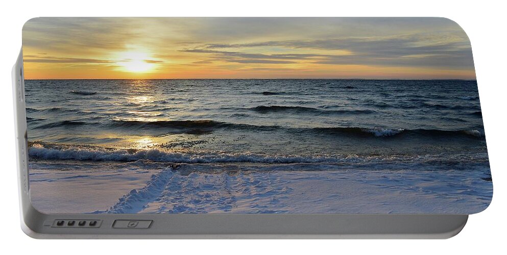 Abstract Portable Battery Charger featuring the photograph -9C At Sunrise Two by Lyle Crump
