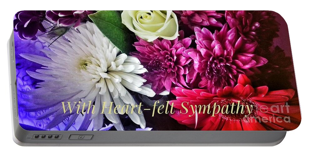 Sympathy Card Portable Battery Charger featuring the photograph A Bouquet of Sympathy 2 by Joan-Violet Stretch