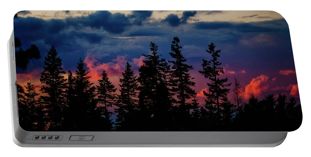 Sunset Portable Battery Charger featuring the photograph A Chance of Thundershowers by Albert Seger