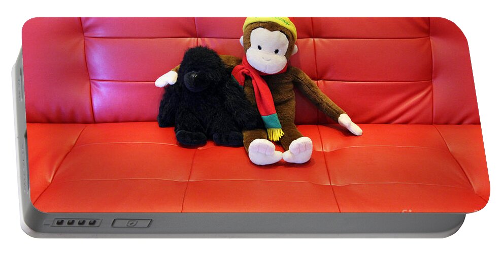 A Couple Of Monkeys Portable Battery Charger featuring the photograph A Couple of Monkeys by Jennifer Robin