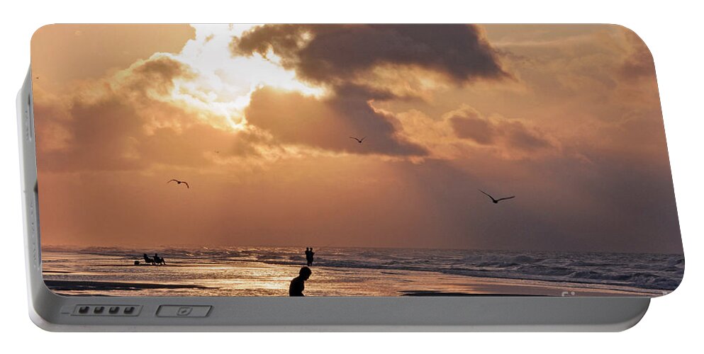 Beach Portable Battery Charger featuring the photograph A Crescent Beach Morning by Lydia Holly