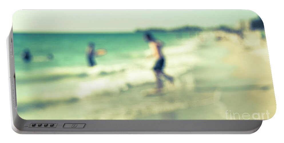 Beach Portable Battery Charger featuring the photograph a day at the beach III by Hannes Cmarits