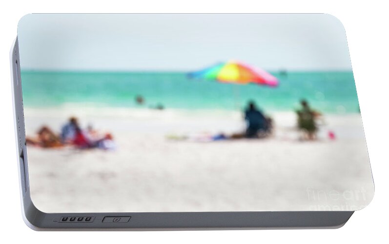 Atlantic Portable Battery Charger featuring the photograph a day at the beach IV by Hannes Cmarits