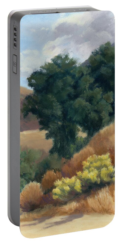 Whitney Canyon Portable Battery Charger featuring the painting A Fall Day at Whitney Canyon by Sandy Fisher