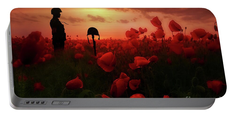 Soldier Portable Battery Charger featuring the digital art A Field of Heroes by Airpower Art