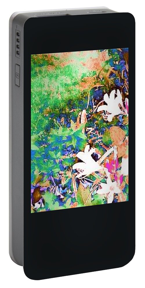 Wild Flowers Growing 2 Portable Battery Charger featuring the pastel Wild Flowers Growing 2 by Brenae Cochran