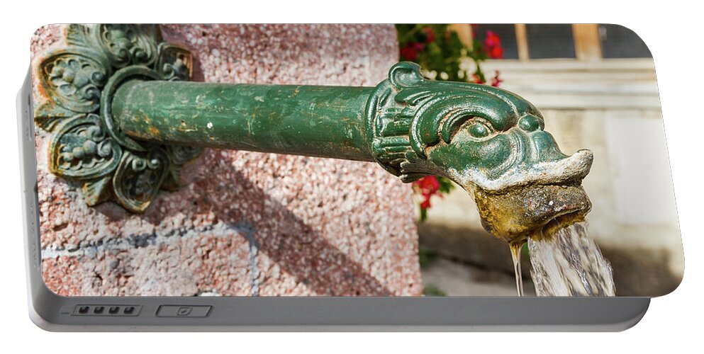 Old Fountain Portable Battery Charger featuring the photograph A fountain of Aiguilles - 1 by Paul MAURICE