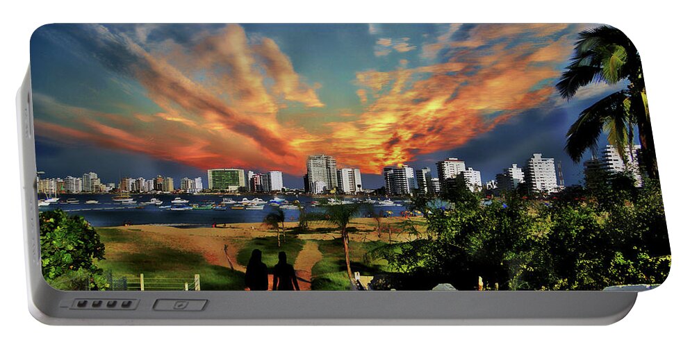 Malecon Portable Battery Charger featuring the photograph A Great Day In Salinas, Ecuador by Al Bourassa