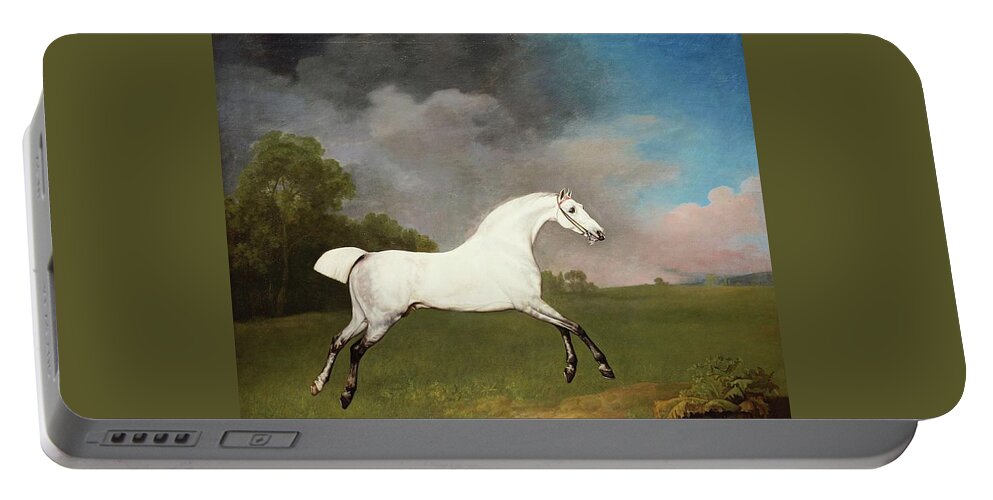 George Stubbs (1724-1806) A Grey Horse Signed And Dated 1793 Portable Battery Charger featuring the painting A Grey Horse by George Stubbs