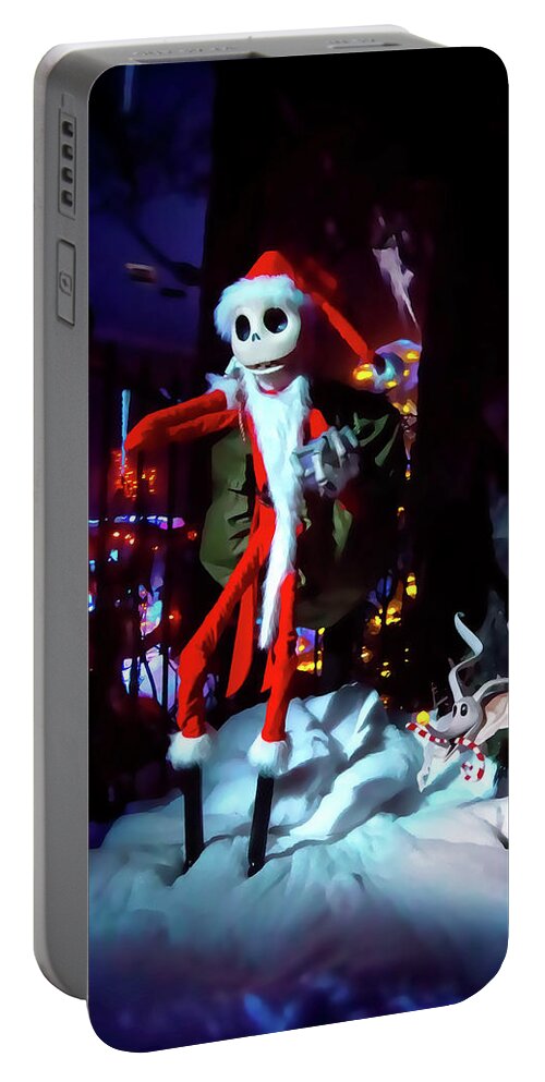 Magic Kingdom Portable Battery Charger featuring the photograph A Haunted Christmas by Mark Andrew Thomas