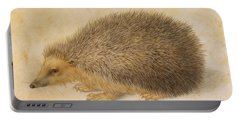 Hans Hoffmann Portable Battery Charger featuring the painting A Hedgehog by Hans Hoffmann
