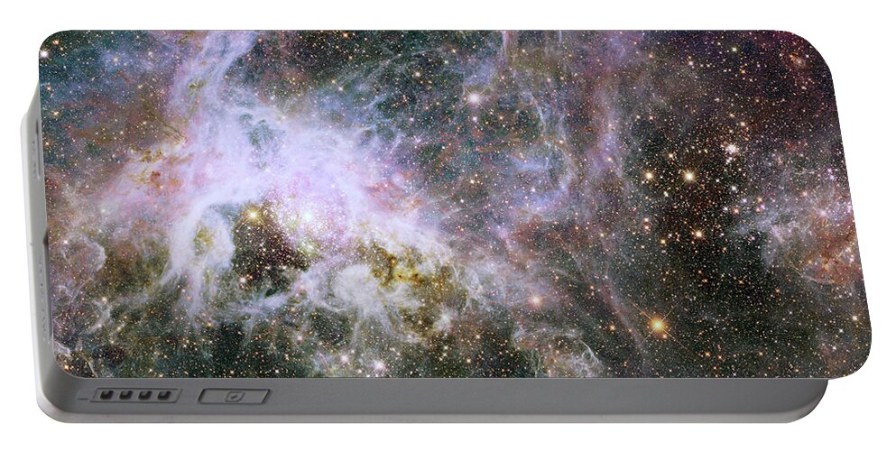 Space Portable Battery Charger featuring the photograph A Hubble Infrared View of the Tarantula Nebula by Eric Glaser