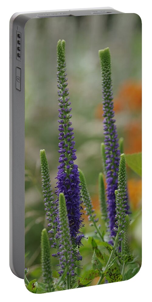 Purple Portable Battery Charger featuring the photograph A Lancaster Garden by Greg Graham